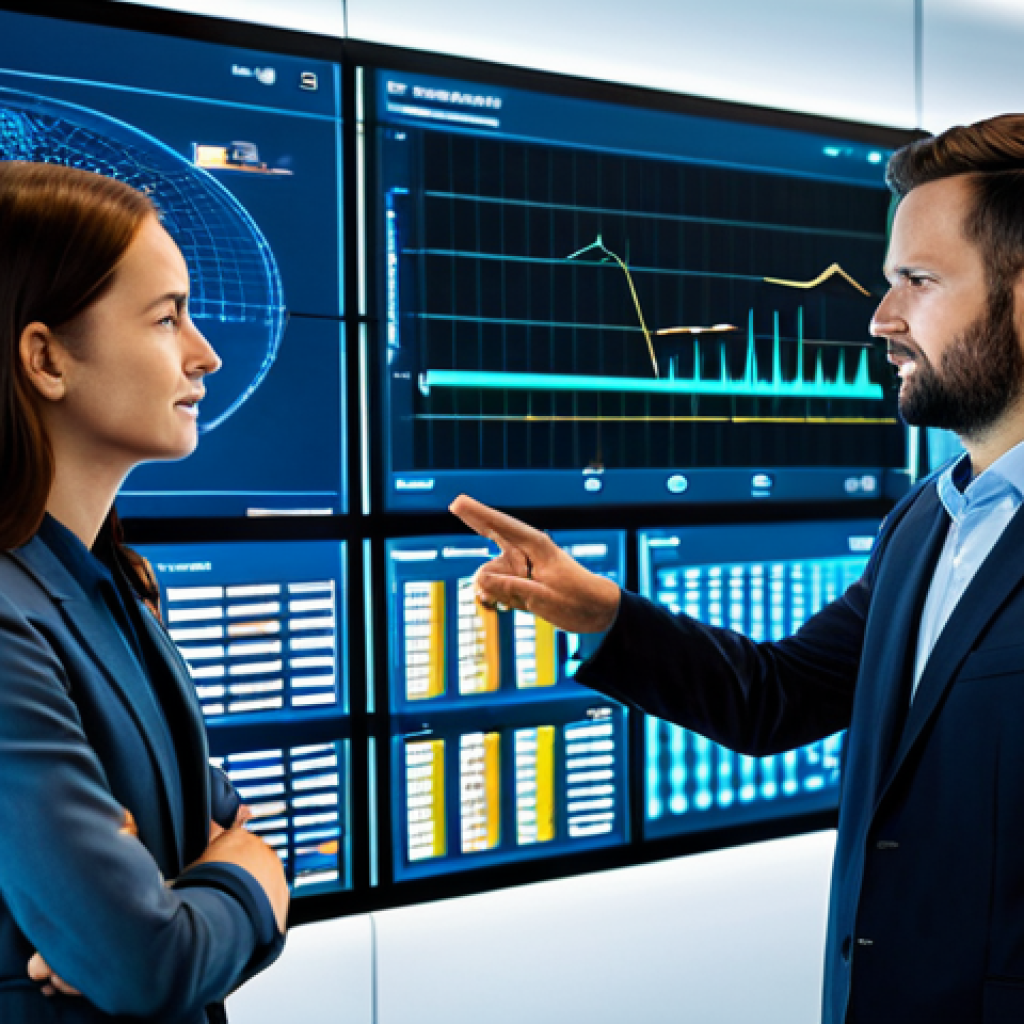 A team of diverse professional engineers and data analysts, fully clothed in professional business attire, modest clothing, collaborating intensely around a dynamic, holographic display in a high-tech energy control center. The display shows a detailed, real-time smart grid network with data streams and visualizations of renewable energy integration. The environment is sleek and modern, bathed in soft, intelligent lighting, with large screens in the background showcasing energy flows and network health. Perfect anatomy, correct proportions, natural pose, well-formed hands, proper finger count, natural body proportions, high detail, professional photography, safe for work, appropriate content, fully clothed, professional.