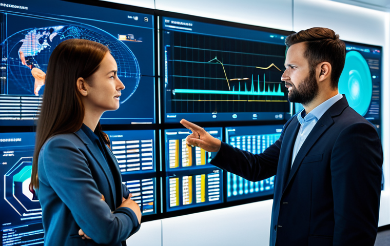 A team of diverse professional engineers and data analysts, fully clothed in professional business attire, modest clothing, collaborating intensely around a dynamic, holographic display in a high-tech energy control center. The display shows a detailed, real-time smart grid network with data streams and visualizations of renewable energy integration. The environment is sleek and modern, bathed in soft, intelligent lighting, with large screens in the background showcasing energy flows and network health. Perfect anatomy, correct proportions, natural pose, well-formed hands, proper finger count, natural body proportions, high detail, professional photography, safe for work, appropriate content, fully clothed, professional.