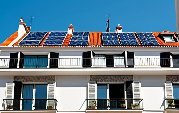 Energy Efficiency in Lisbon**

"A modern Lisbon apartment building, fully clothed residents looking at tablets displaying energy usage data, solar panels on the roof, smart meters visible, appropriate attire, safe for work, perfect anatomy, natural proportions, professional photography, high quality, showcasing energy efficiency, family-friendly, modest clothing, daytime, clear skies."

**