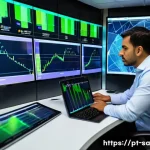 스마트 그리드 기술의 시스템 통합 전략 - A modern smart grid control room in S&atilde;o Paulo, Brazil, showcasing advanced digital dashboards and bi...