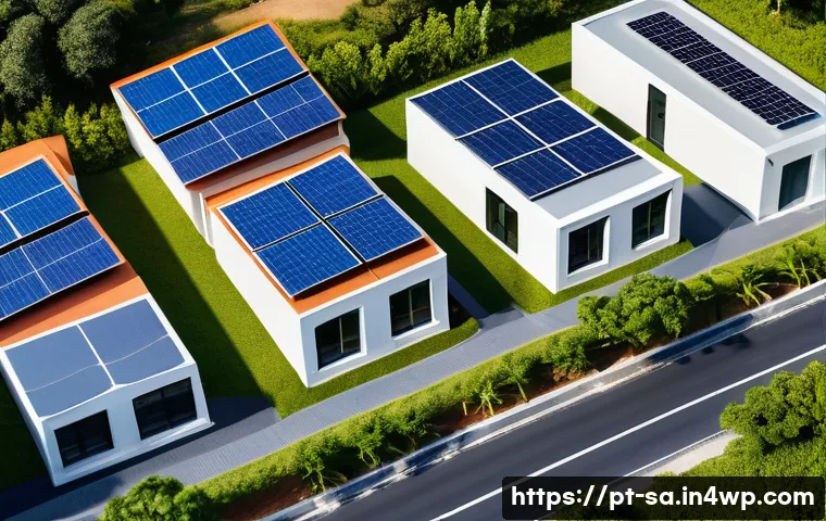 스마트 그리드 기술의 기후 변화 대응 전략 - A modern Brazilian urban neighborhood featuring residential homes equipped with rooftop solar panels...