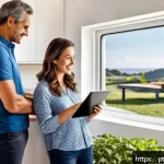 스마트 그리드와 사용자 중심의 서비스 설계 - A modern Brazilian family home interior featuring a digital smart meter prominently displayed near t...