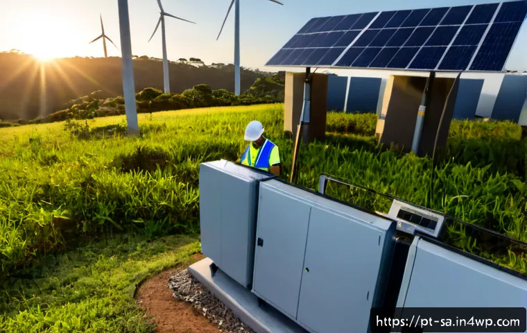 스마트 그리드 기술의 장애물 및 극복 방안 - Photorealistic smart grid modernization scene in a Brazilian city, a utility engineer in safety helm...